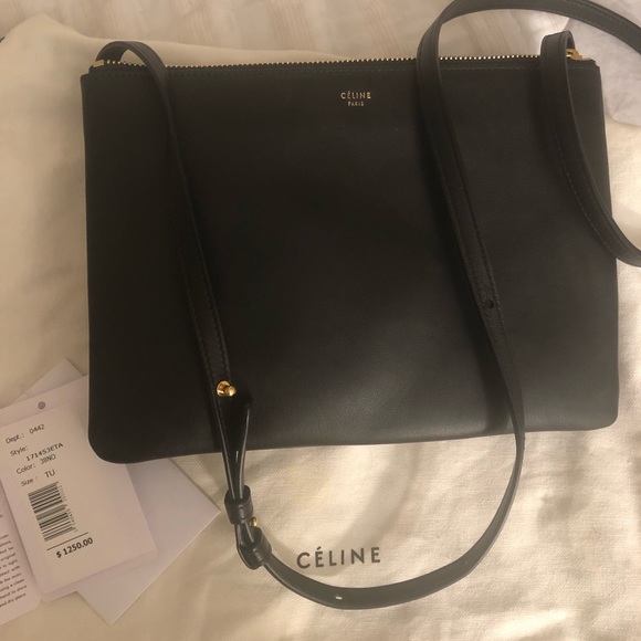 Celine Handbags - Authentic Celine large Trio crossbody bag
